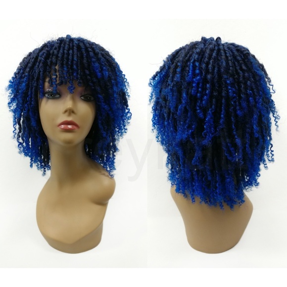 blue dreadlock wig